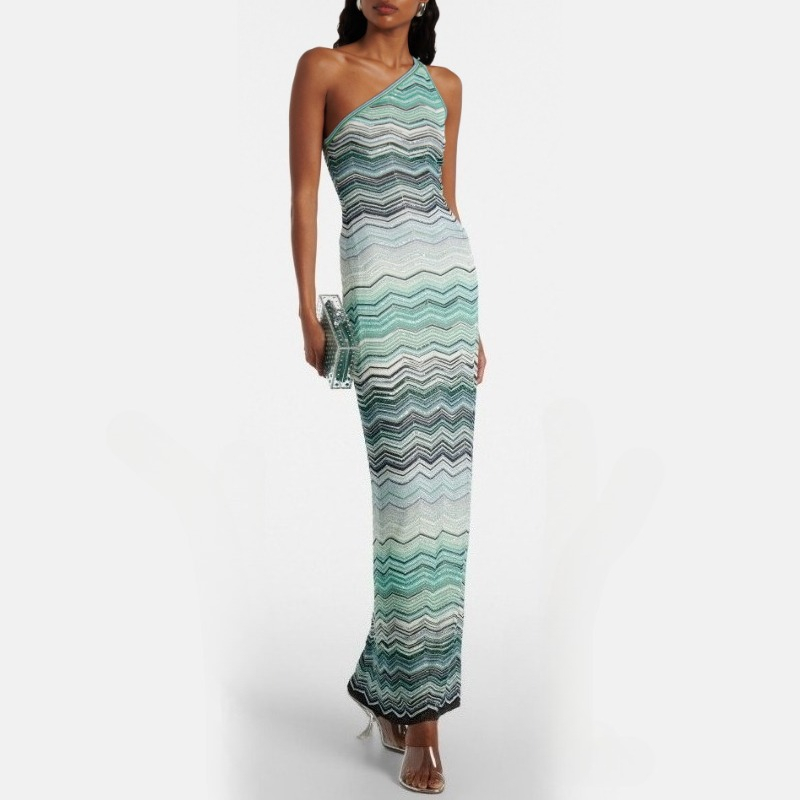 Summer Clothing H&M - Fold Teal Green Gradient Zigzag Print