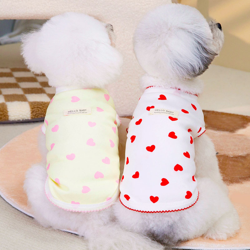 Yellow Summer Clothing - Yellow Red Dog Clothes Short Sleeve
