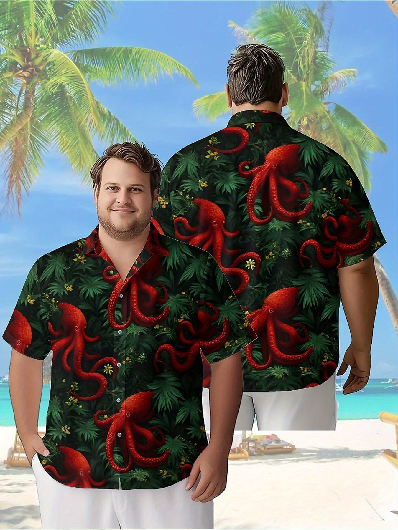 Summer Clothing Plus Size - Men's Plus Size Hawaiian Shirts Fantasy