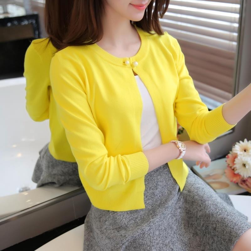 Yellow Summer Clothing - Spring sweater cardigan dress sunscreen shawl