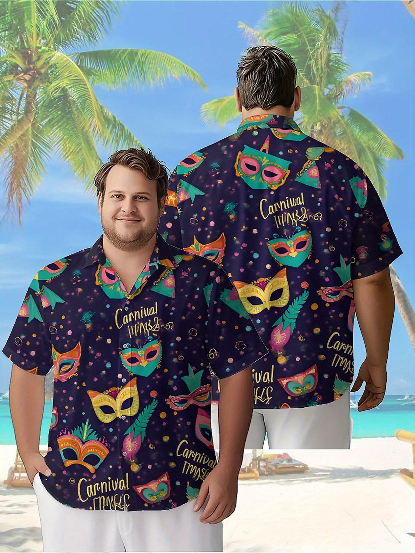 Summer Clothing Plus Size - Men's Plus Size Hawaiian Shirts Carnival
