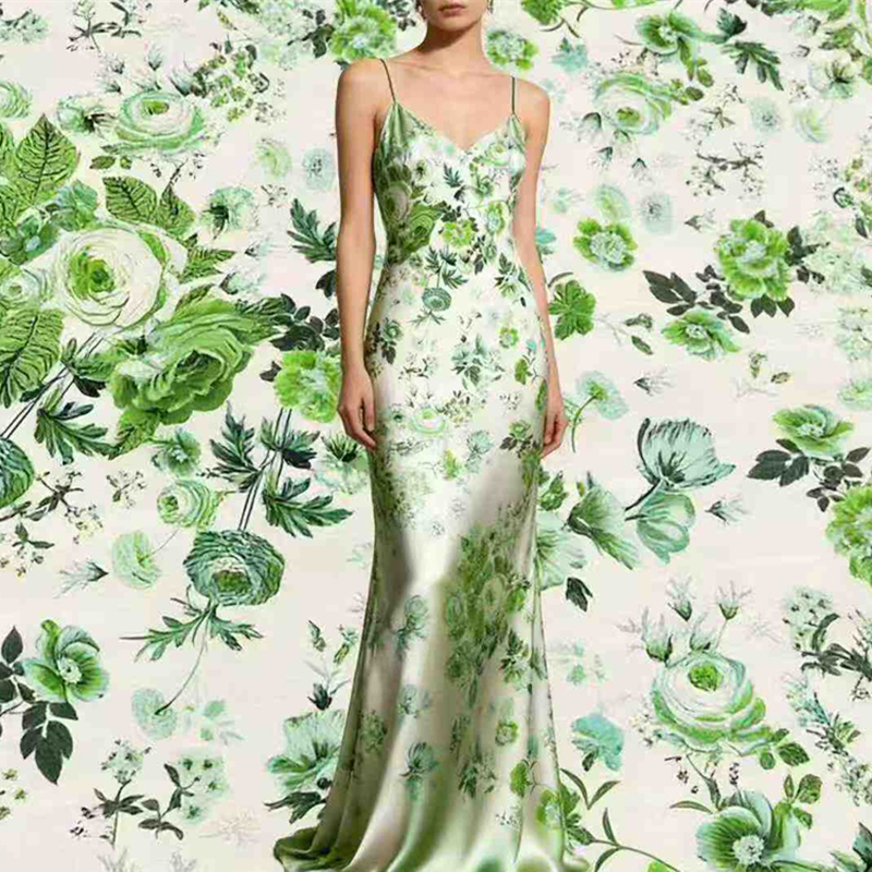 Summer Rose Clothing - Summer Fresh Breathable Green Rose Printed