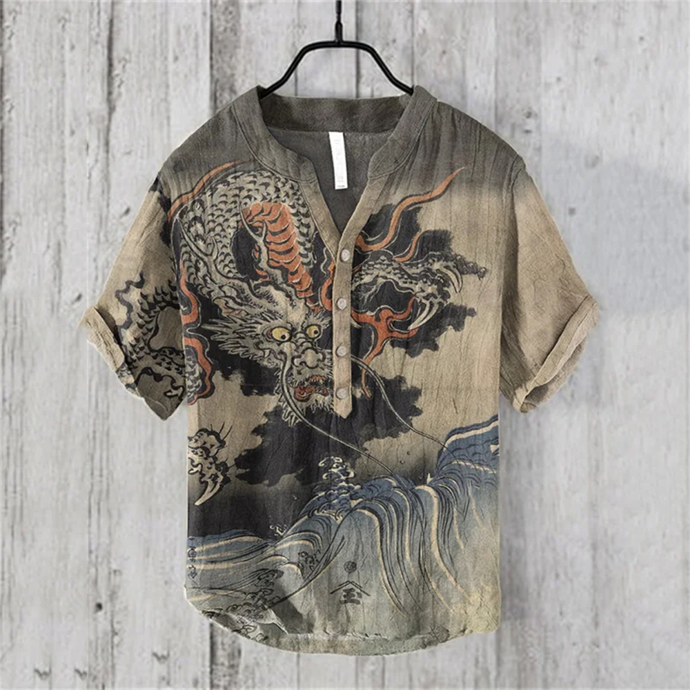 Summer Clothing Men Linen - Men's short-sleeved POLO shirt imitation linen