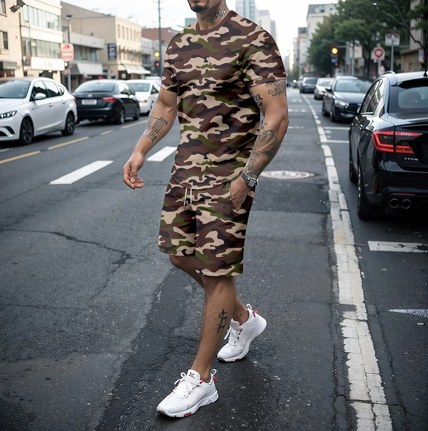 Summer Clothing Haul - Camouflage Outdoor Tracksuits 3D Print Men's
