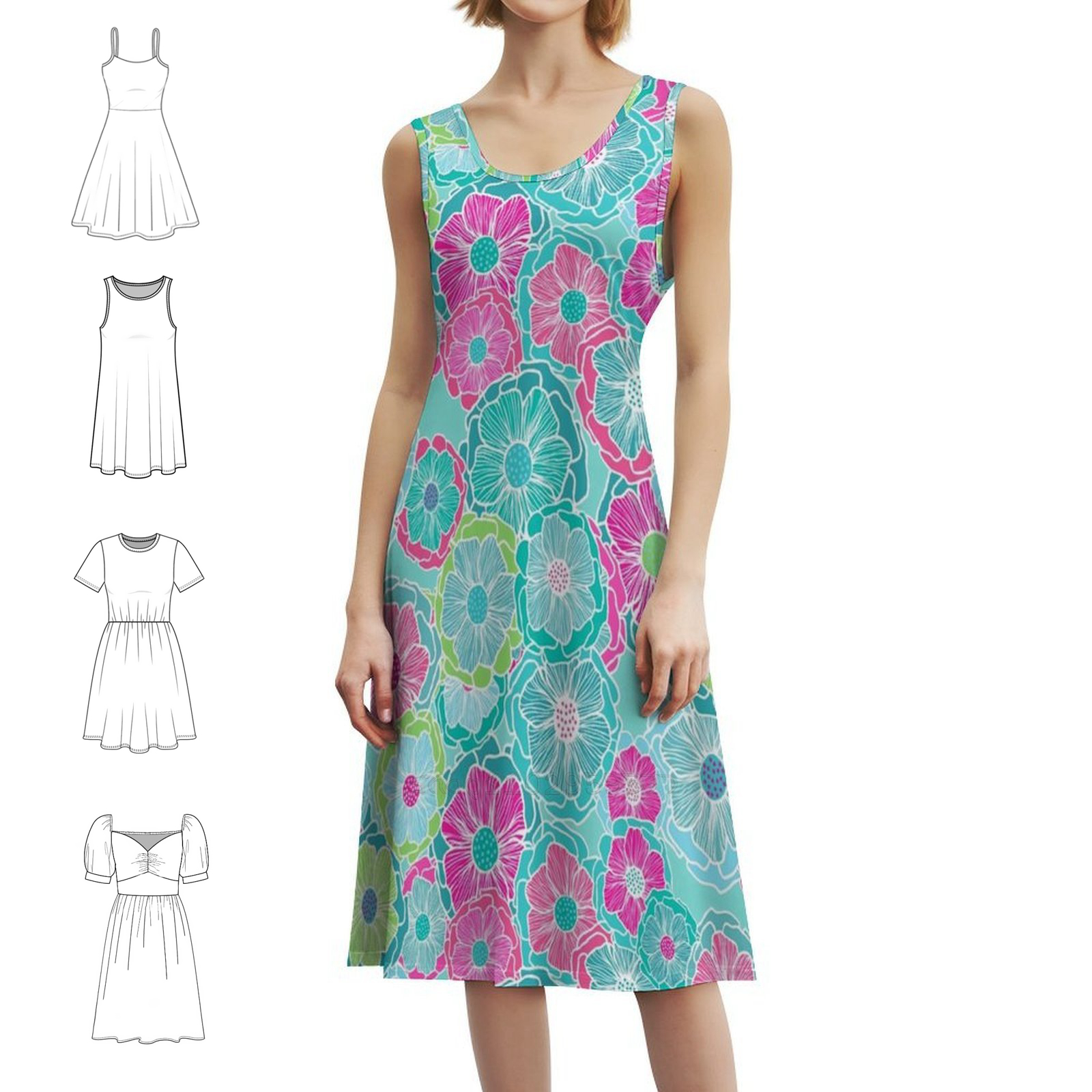 Yellow Summer Clothing - Fantasy Floral In Bold Tropical Colors