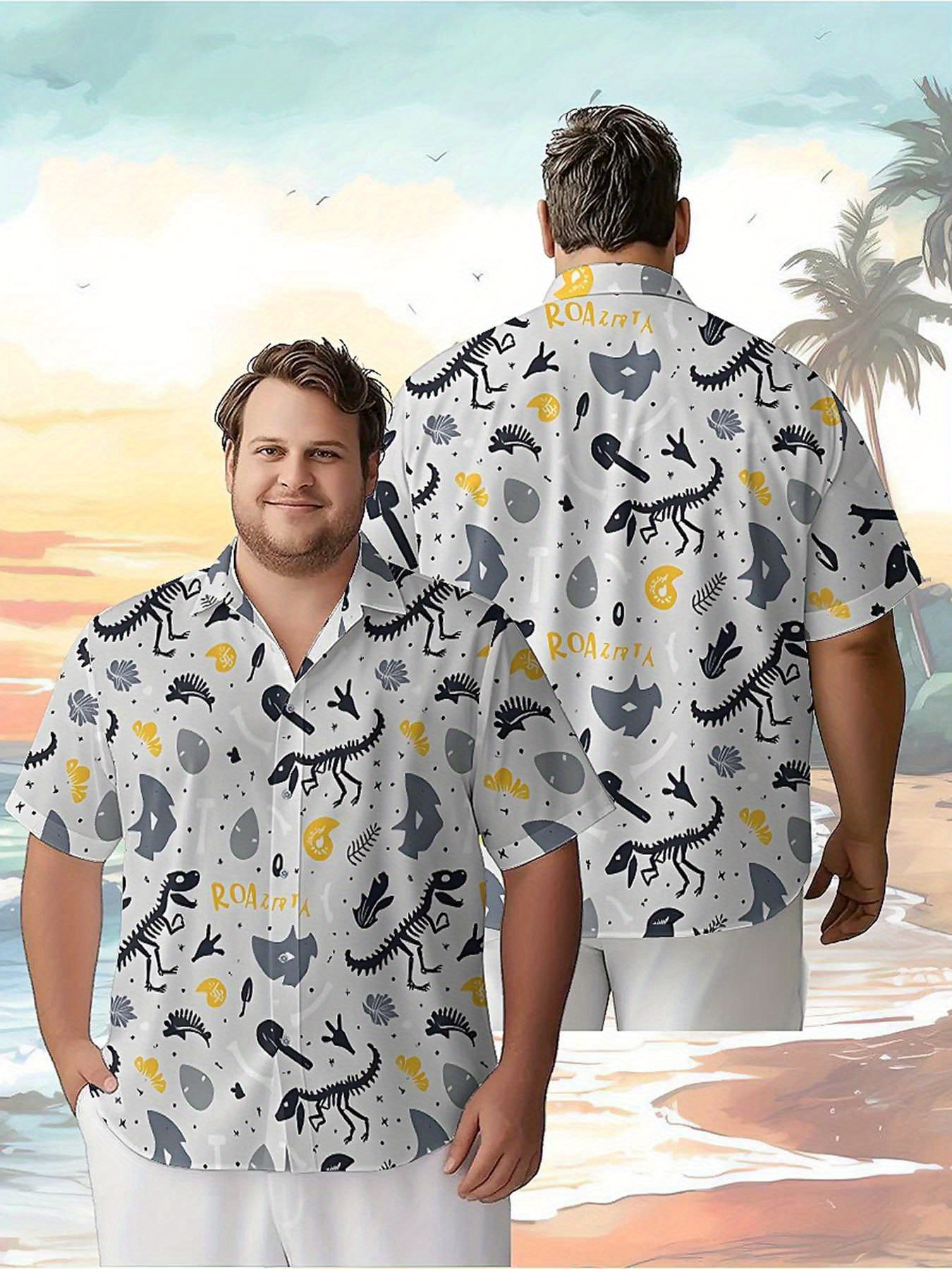Summer Clothing Plus Size - Men's Plus Size Hawaiian Shirts Fantasy