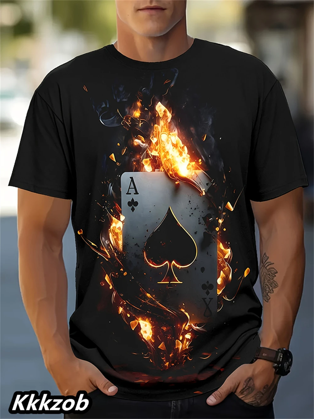 Men's Lion Print Short Sleeve  - огляд і ціна Summer Clothing Essentials Men