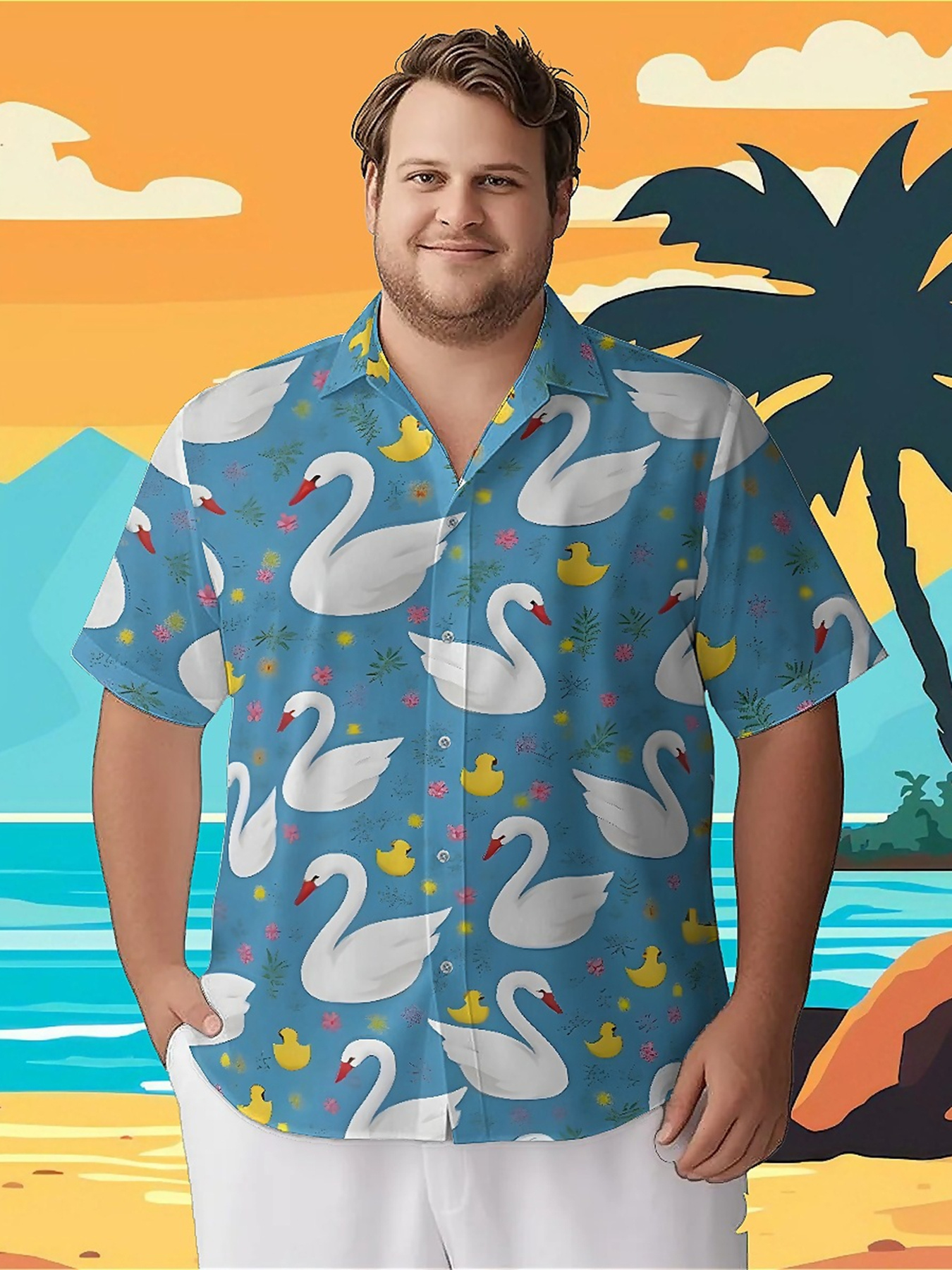 Men's Plus Size Hawaiian Shirt - огляд і ціна Summer Clothing Plus Size