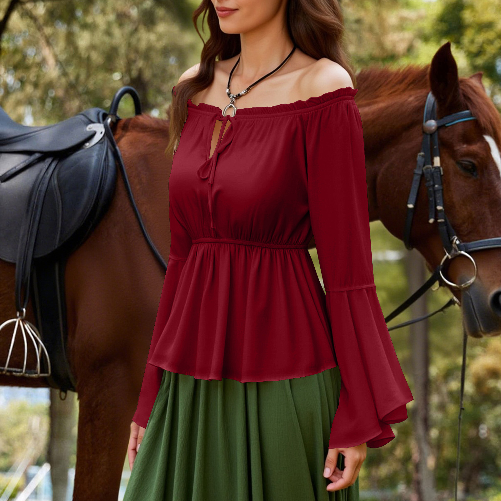 Womens Blouse Gothic Renaissan - огляд і ціна Off Shoulder Blouse