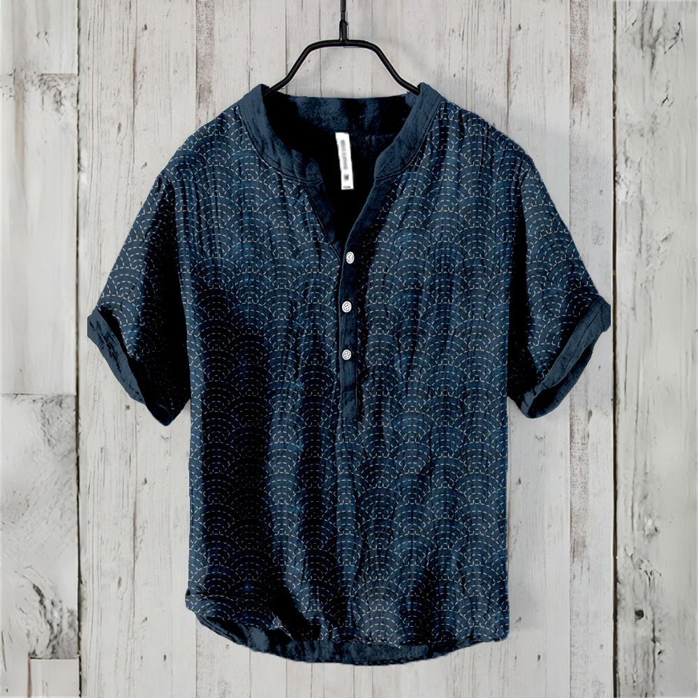 Men's short sleeve POLO shirt  - огляд і ціна Summer Clothing Men Linen
