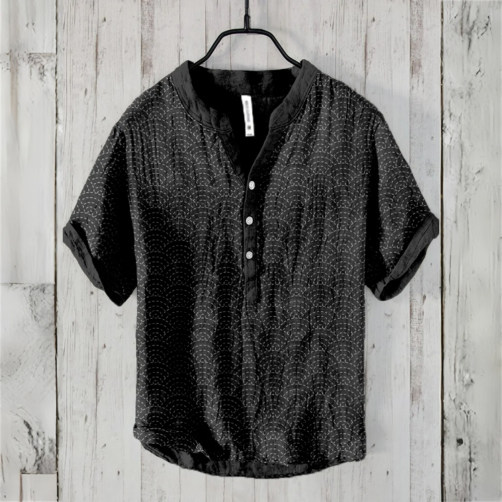 Men's short sleeve POLO shirt  - огляд і ціна Summer Clothing Men Linen