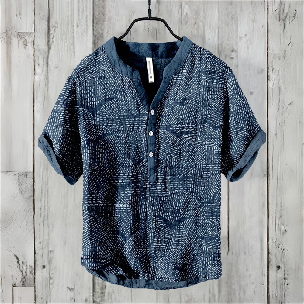 Men's short sleeve POLO shirt  - огляд і ціна Summer Clothing Men Linen
