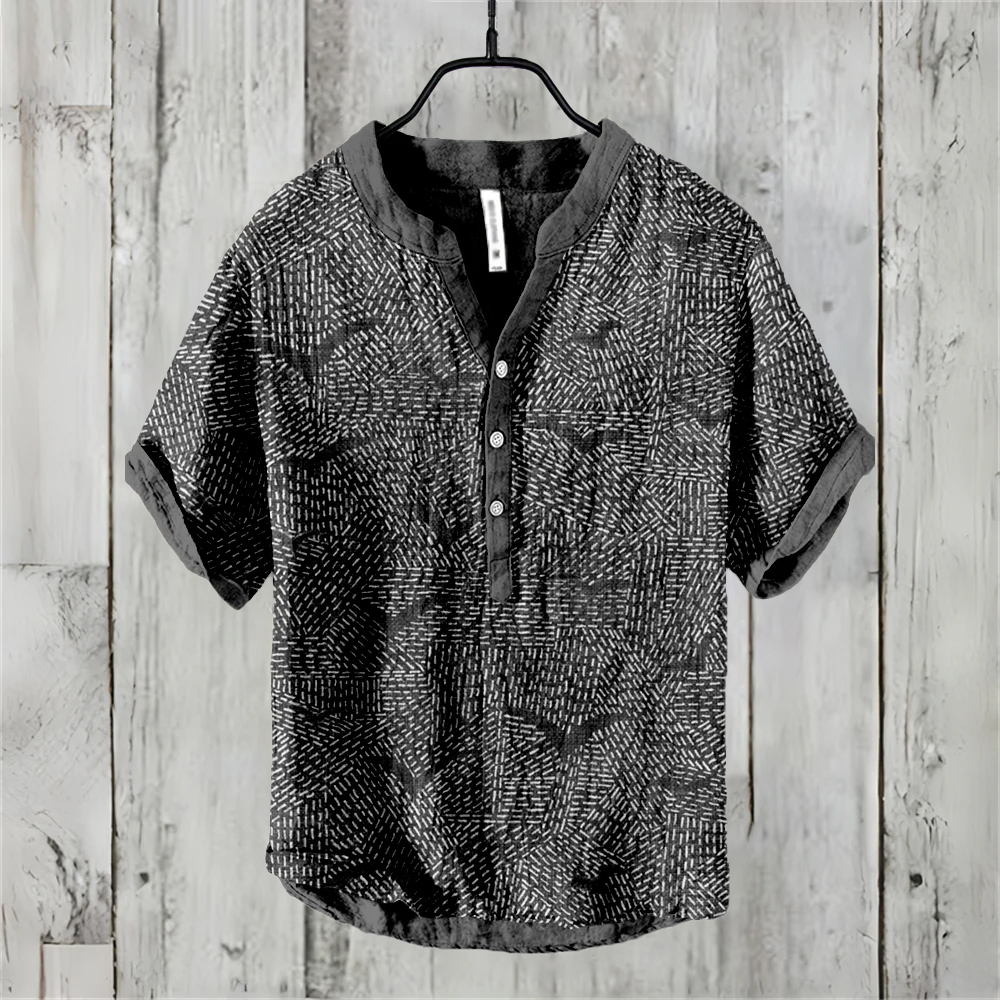 Men's short sleeve POLO shirt  - огляд і ціна Summer Clothing Men Linen