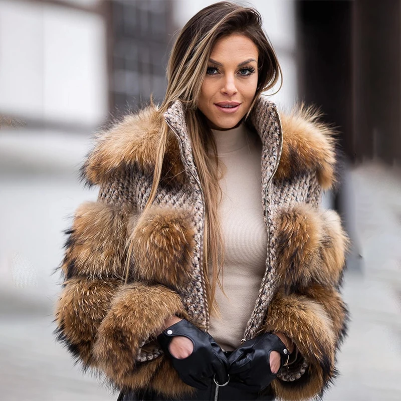 QUEENTINA Real Raccoon Fur Coa - огляд і ціна Quality Summer Clothing For Women