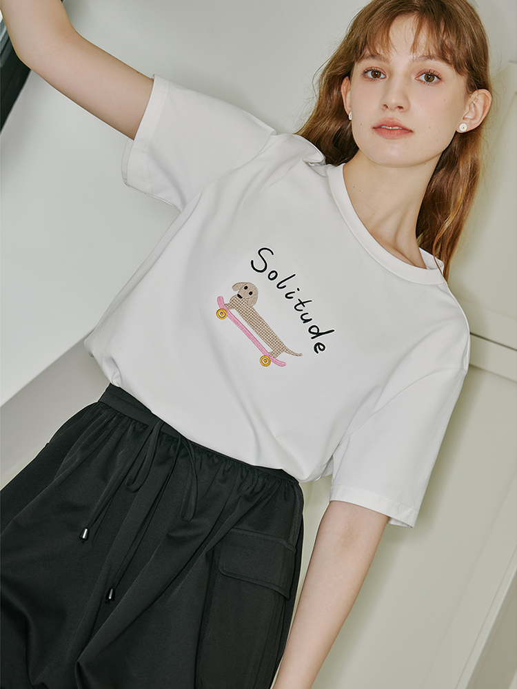 FSLE Women Printed T-Shirt Sum - огляд і ціна Yellow Summer Clothing