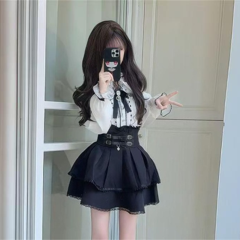 Japanese Gothic Y2k Lolita Sty - огляд і ціна Off Shoulder Blouse