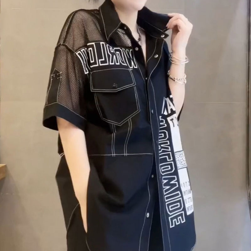 Casual Letter Printed Loose Bl - огляд і ціна Summer Gauze Clothing