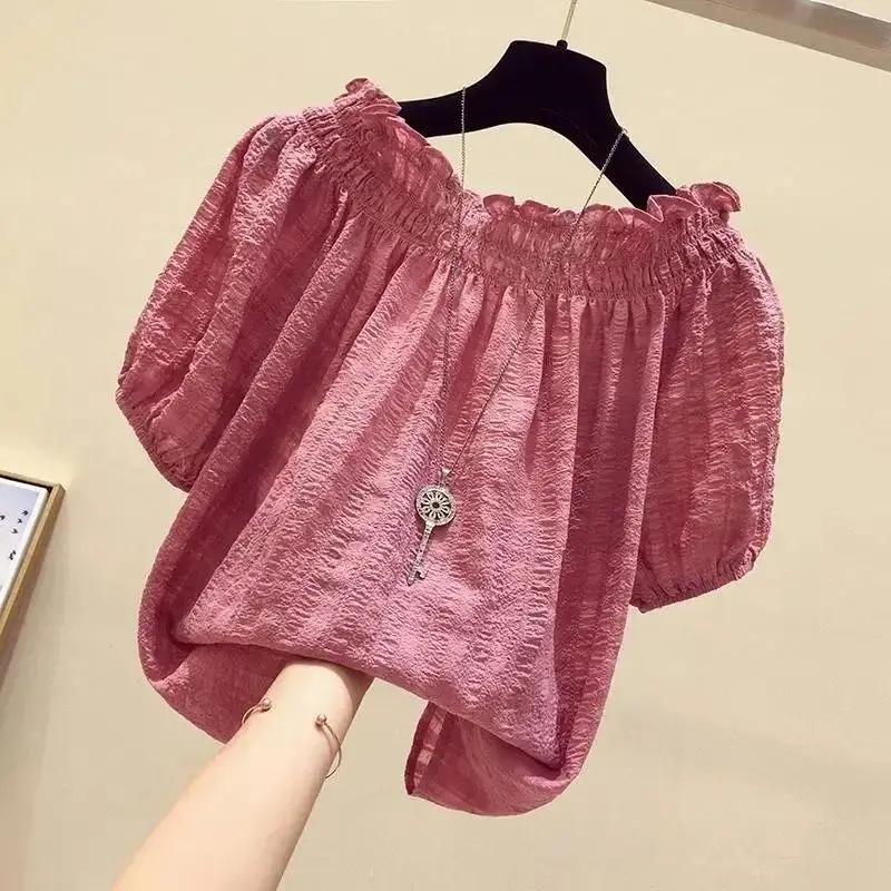 Rose Red casual slash neck puf - огляд і ціна Summer Rose Clothing