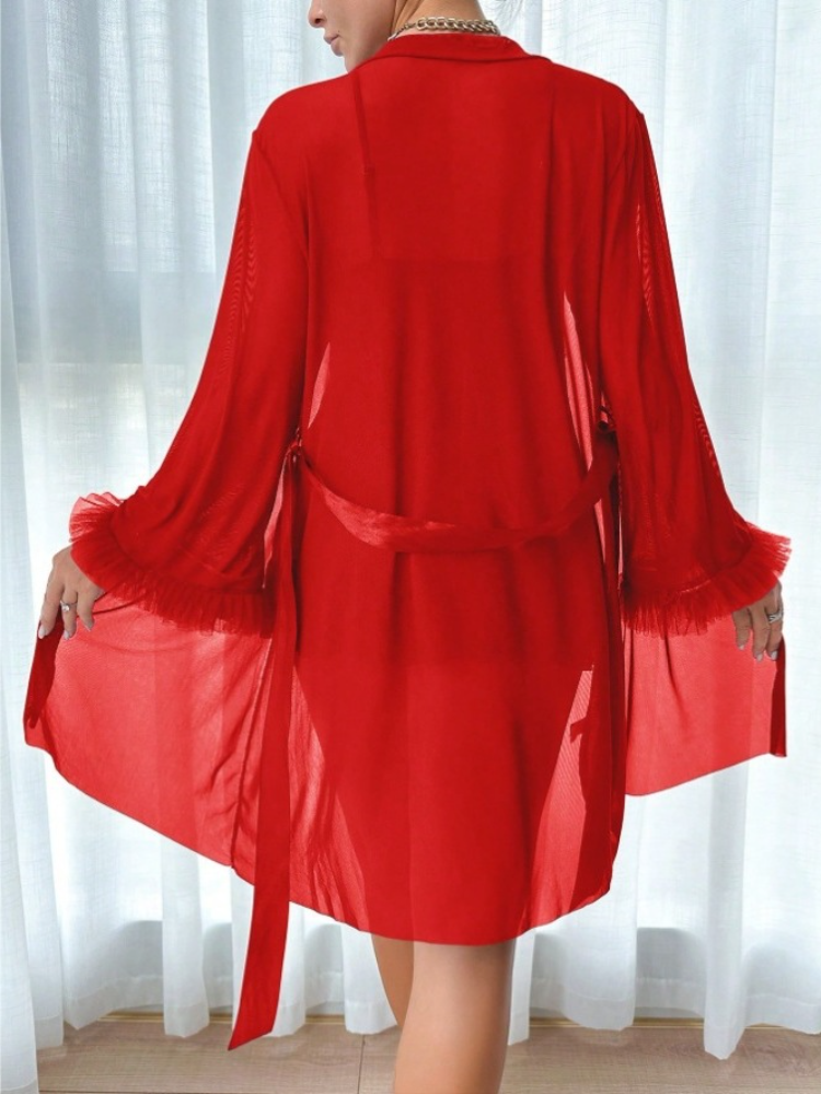 Women 3 Piece Red Sexy Lace Ro - огляд і ціна Summer Clothing Ladies