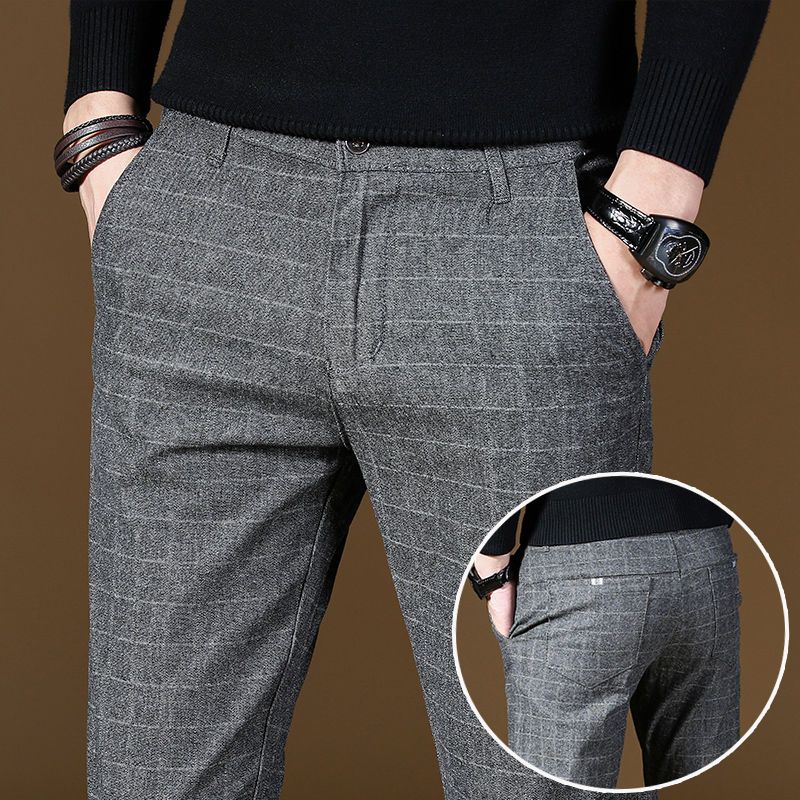 Male Suit Trousers Gray Plaid  - огляд і ціна Summer Clothing Cheap