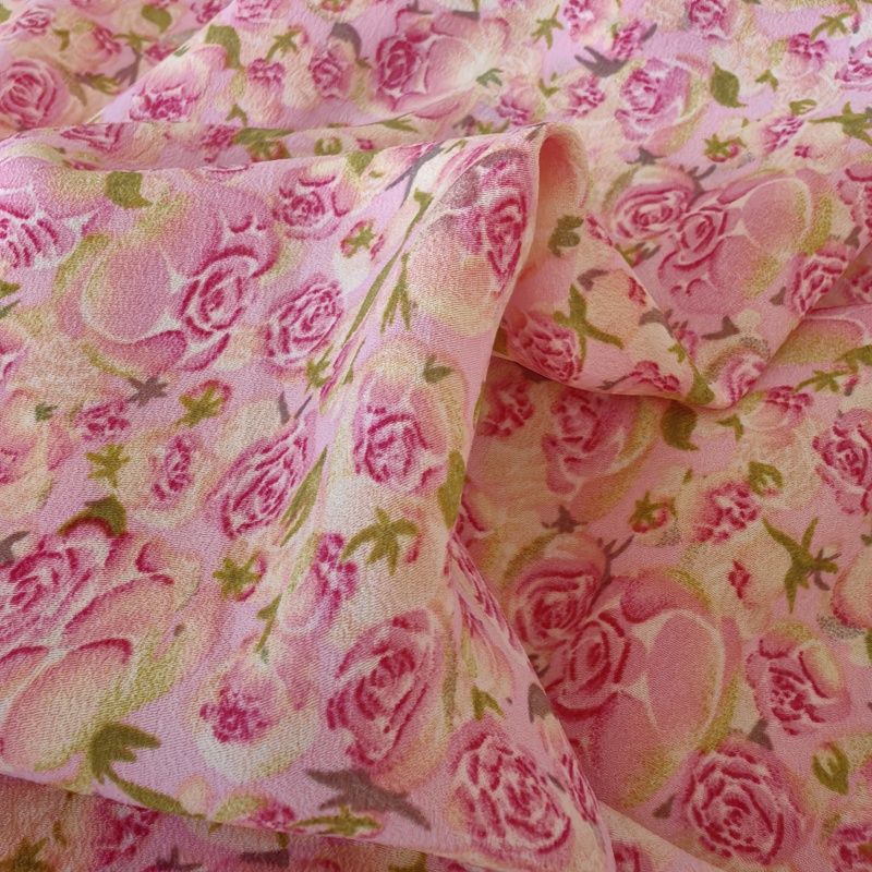 Deep Pink Floral Thin Chiffon  - огляд і ціна Summer Rose Clothing