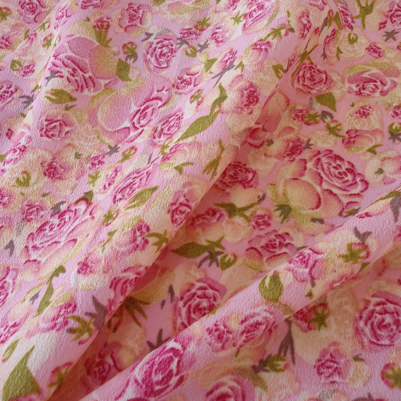 Deep Pink Floral Thin Chiffon  - огляд і ціна Summer Rose Clothing