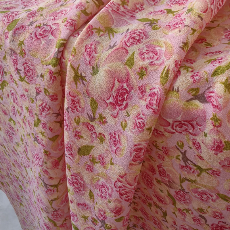 Deep Pink Floral Thin Chiffon  - огляд і ціна Summer Rose Clothing