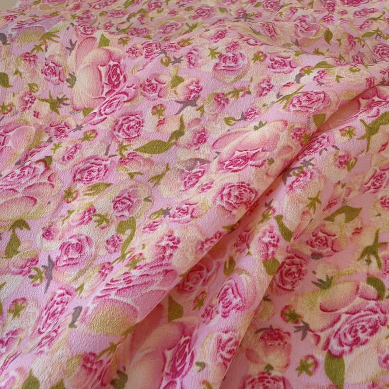 Deep Pink Floral Thin Chiffon  - огляд і ціна Summer Rose Clothing