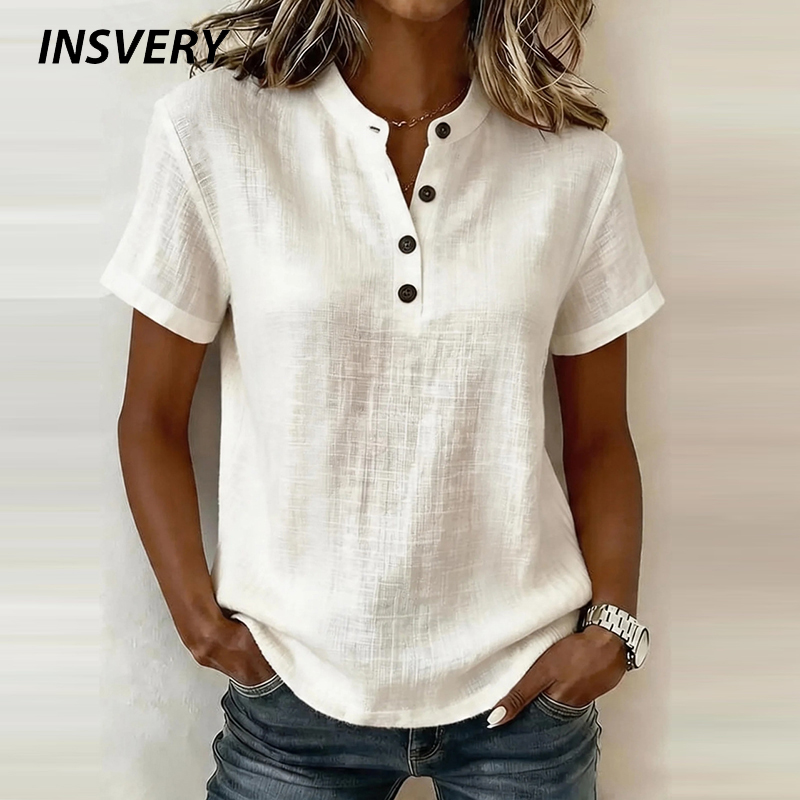 Summer Short Sleeve Basic Blou - огляд і ціна Summer Clothing Men Linen
