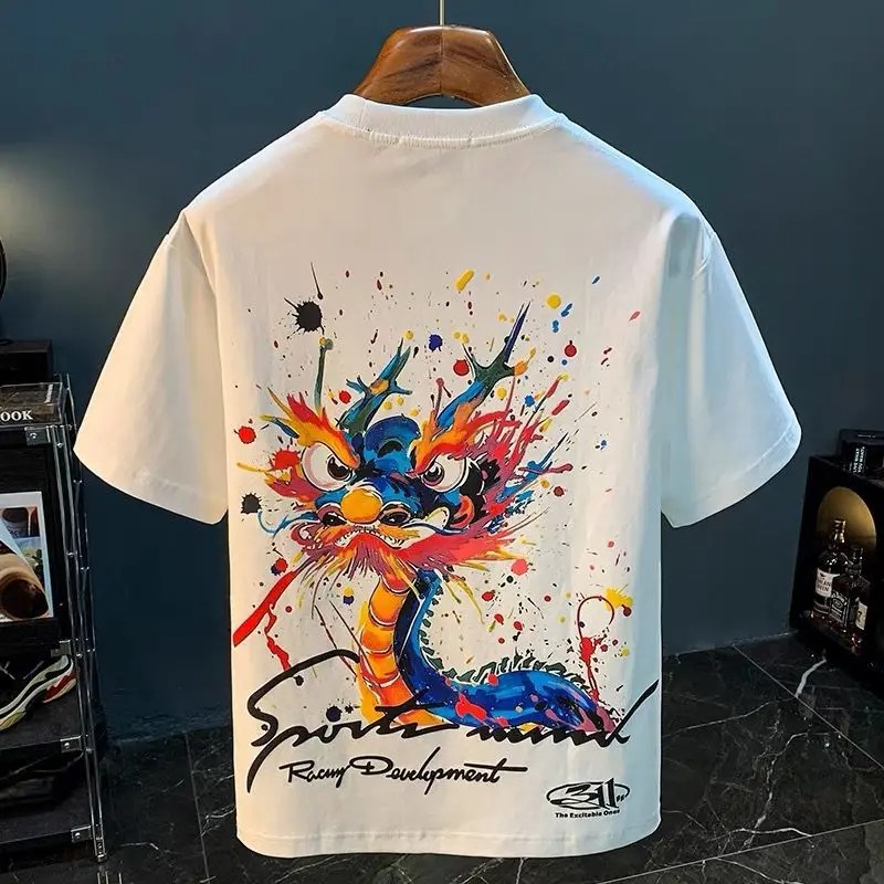 100℅ Cotton T Shirt for Men Wh - огляд і ціна Summer Clothing Cheap