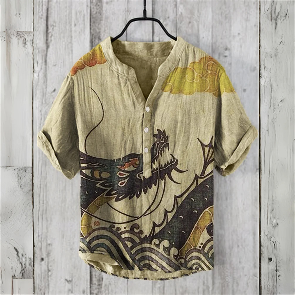 Men's short-sleeved POLO shirt - огляд і ціна Summer Clothing Men Linen