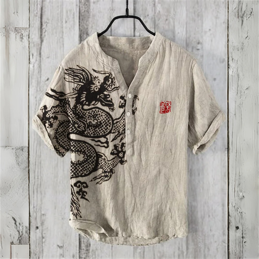Men's short-sleeved POLO shirt - огляд і ціна Summer Clothing Men Linen