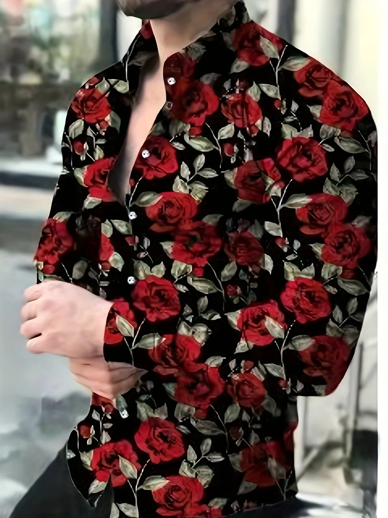 Men's Casual Fashion 3D Roses  - огляд і ціна Summer Rose Clothing