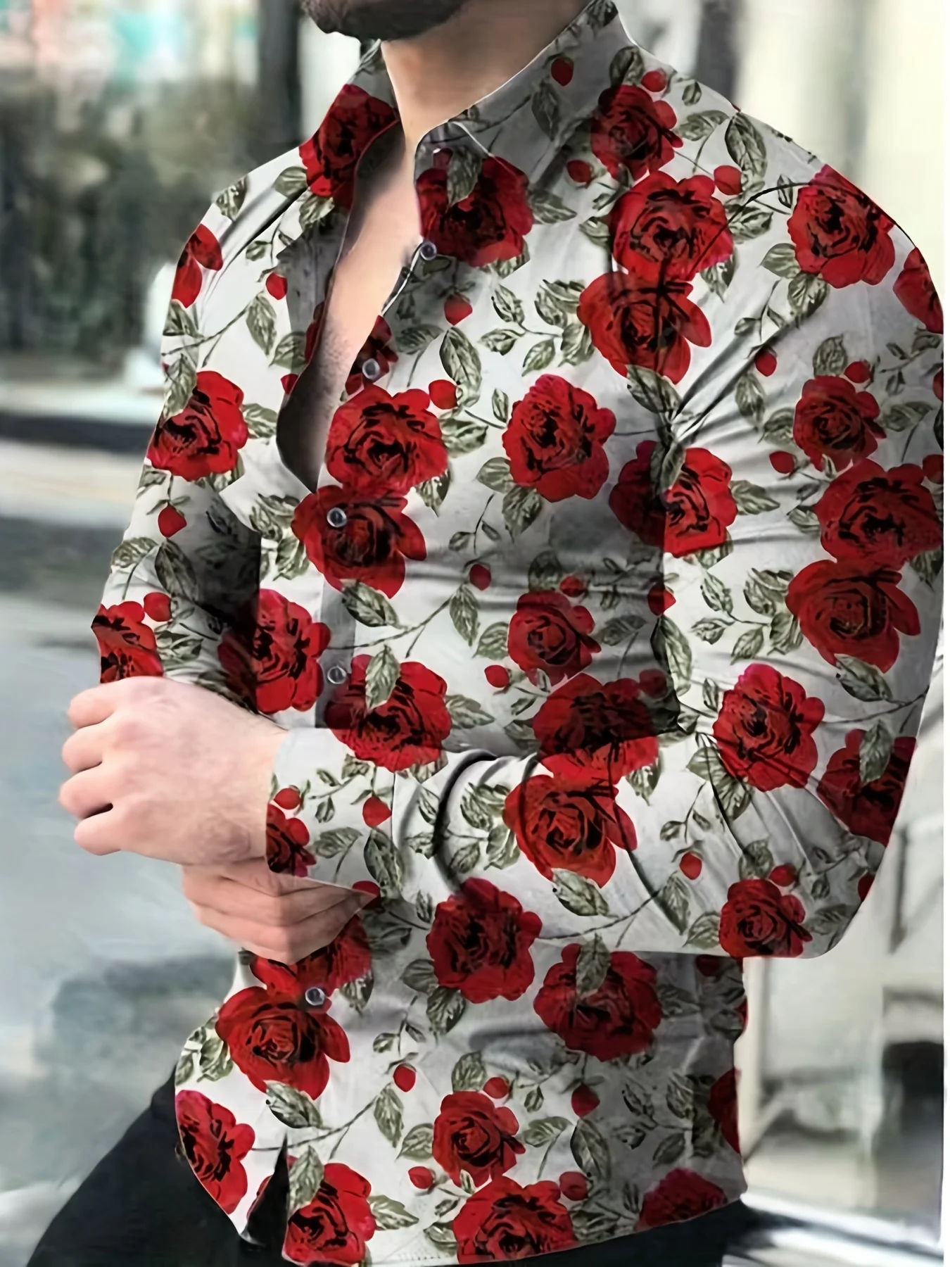 Men's Casual Fashion 3D Roses  - огляд і ціна Summer Rose Clothing