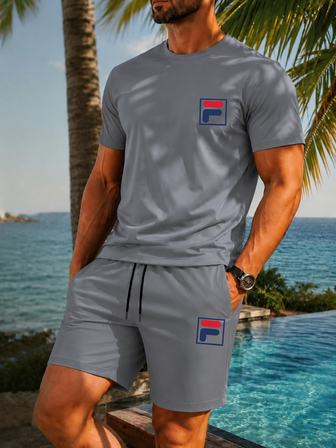 Men's Printed Two-piece Set, C - огляд і ціна Summer Clothing Haul