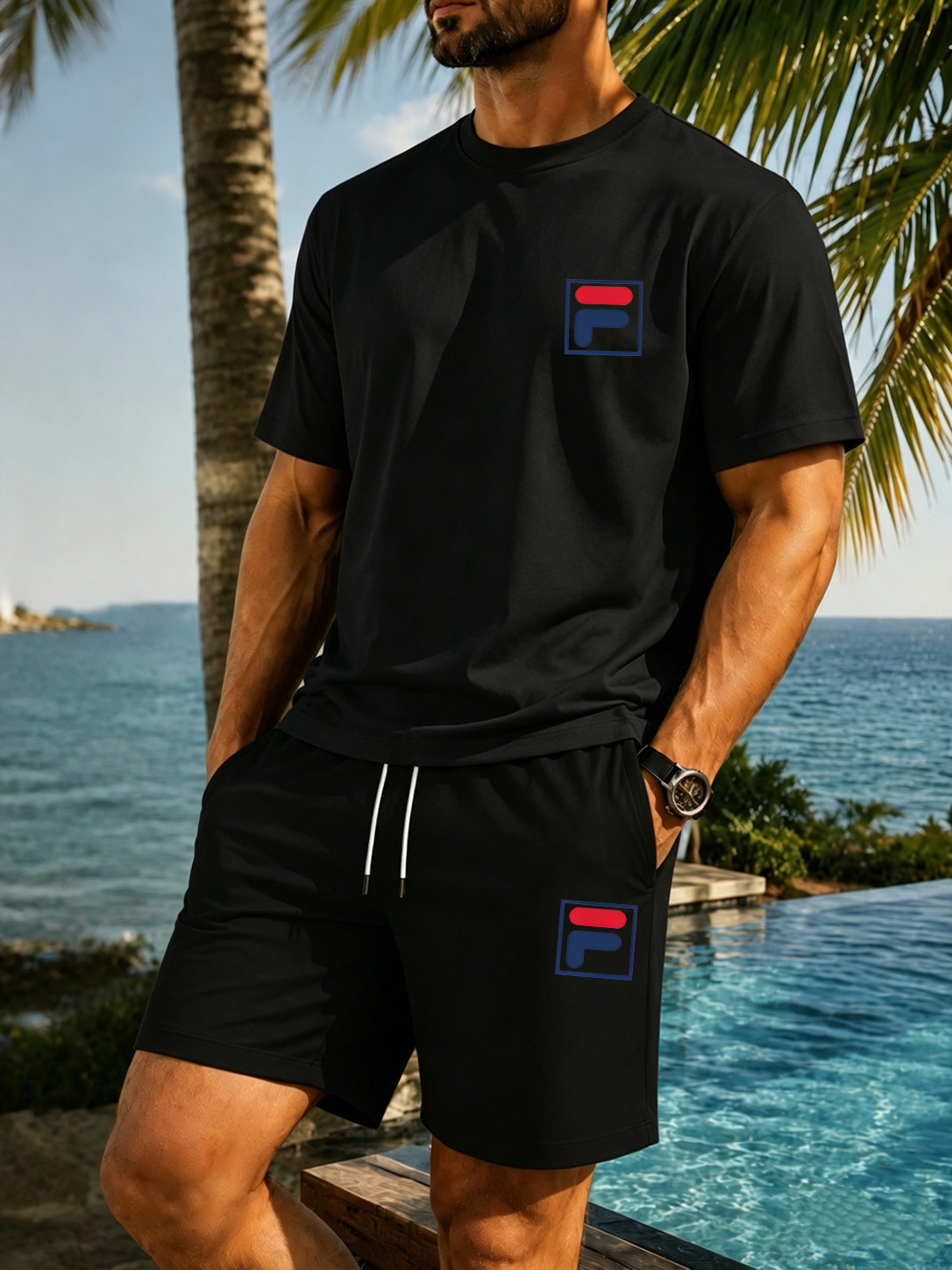 Men's Printed Two-piece Set, C - огляд і ціна Summer Clothing Haul
