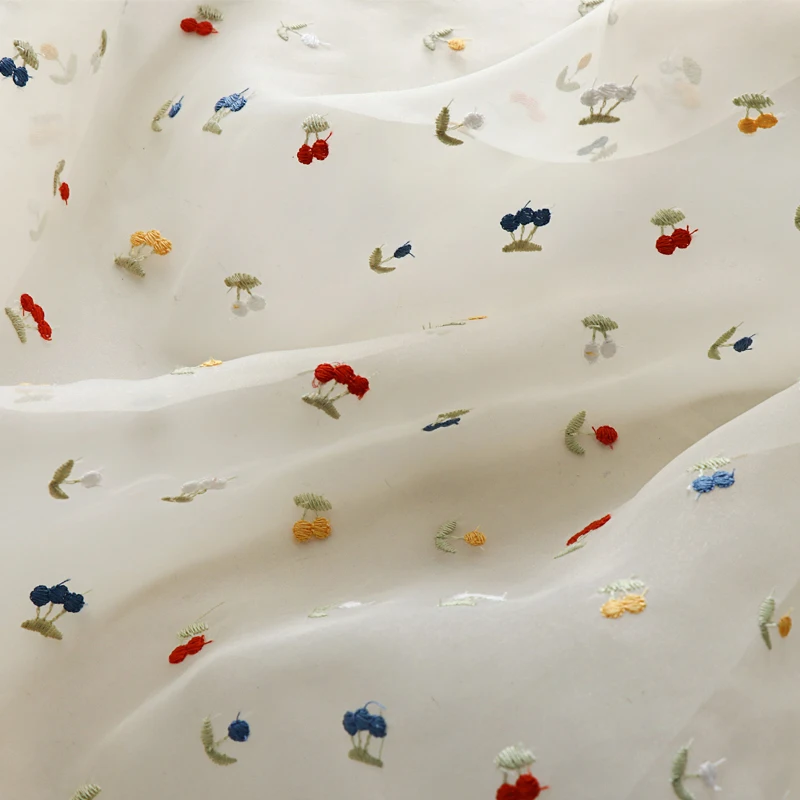 145x50cm White Fruit Embroider - огляд і ціна Summer Gauze Clothing