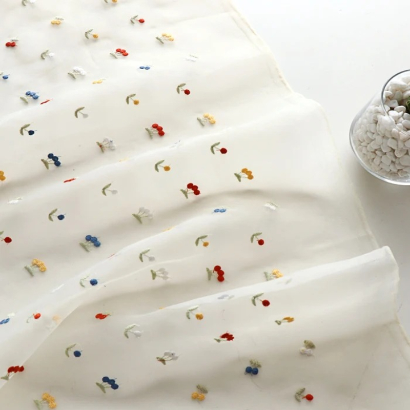 145x50cm White Fruit Embroider - огляд і ціна Summer Gauze Clothing