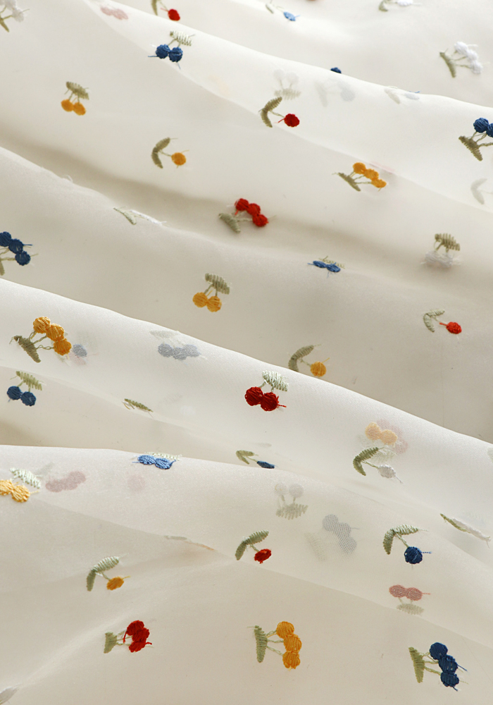 145x50cm White Fruit Embroider - огляд і ціна Summer Gauze Clothing