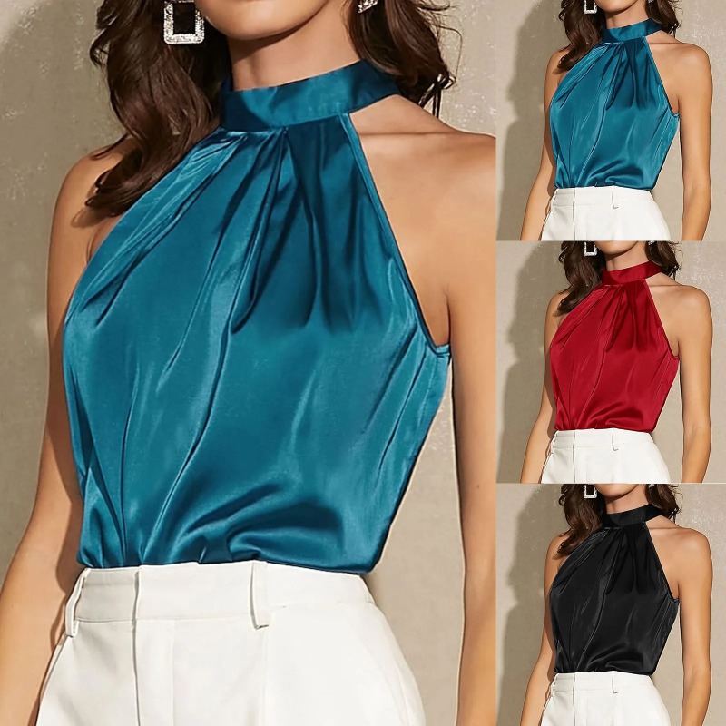 Elegant Satin Halter Neck Tank - огляд і ціна Summer Clothing Images