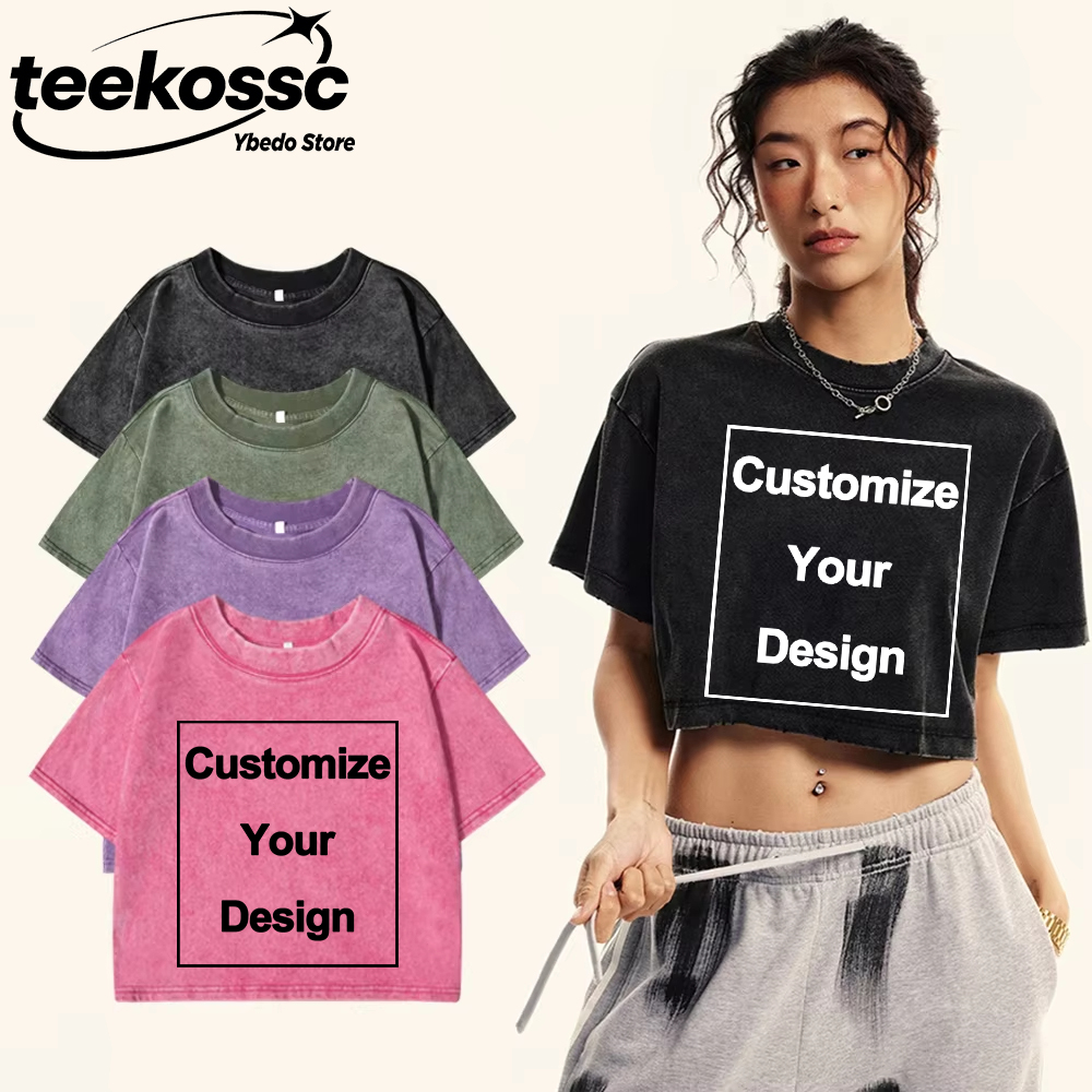 Y2k Custom Solid Washed T-Shir - огляд і ціна Summer Clothing Women Sale