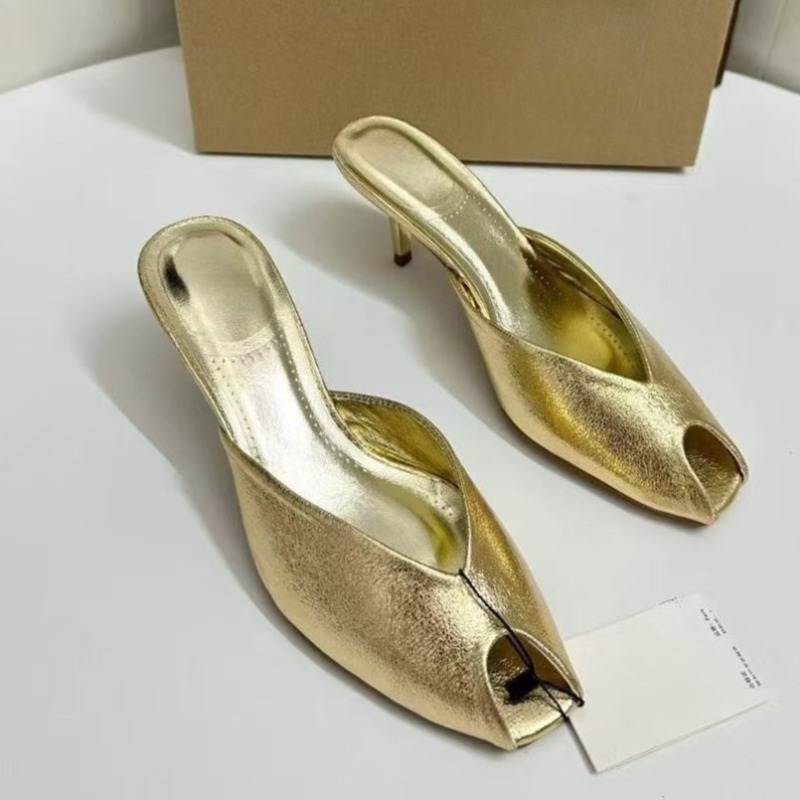 Shiny Gold Women Mules Shoes S - огляд і ціна Summer Clothing Ladies