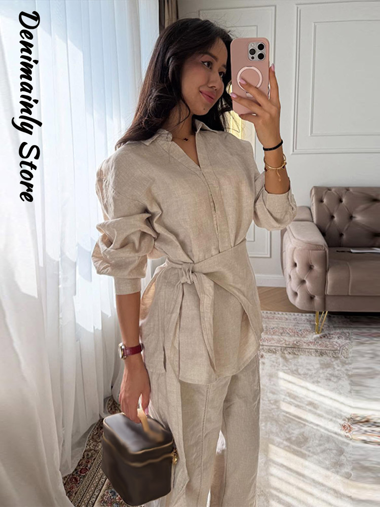 Casual Women's Linen Pants Set - огляд і ціна Summer Clothing Men Linen