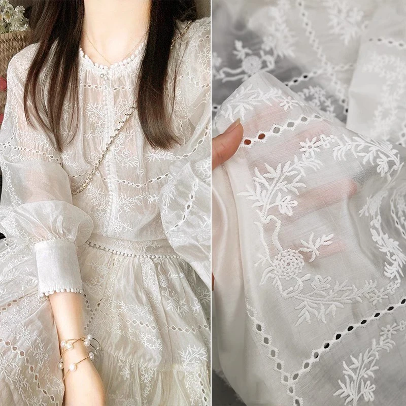 Hollow Embroidery Flower Fabri - огляд і ціна Summer Gauze Clothing