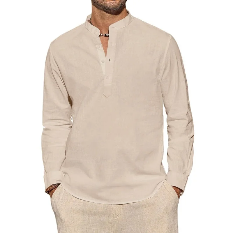 Men's Long Sleeve T-Shirts Cas - огляд і ціна Summer Clothing Men Linen