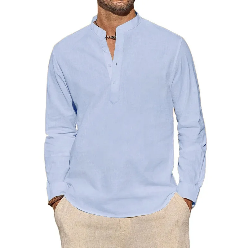 Men's Long Sleeve T-Shirts Cas - огляд і ціна Summer Clothing Men Linen