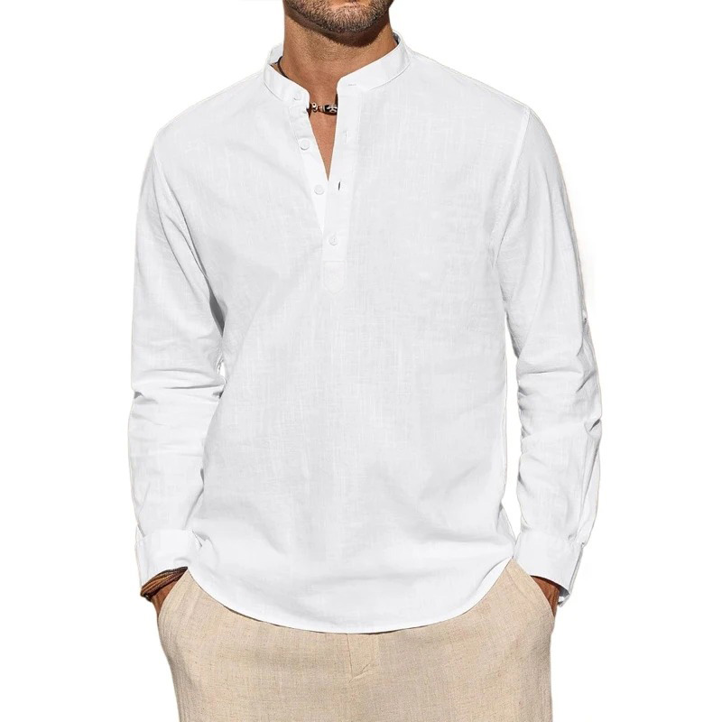 Men's Long Sleeve T-Shirts Cas - огляд і ціна Summer Clothing Men Linen