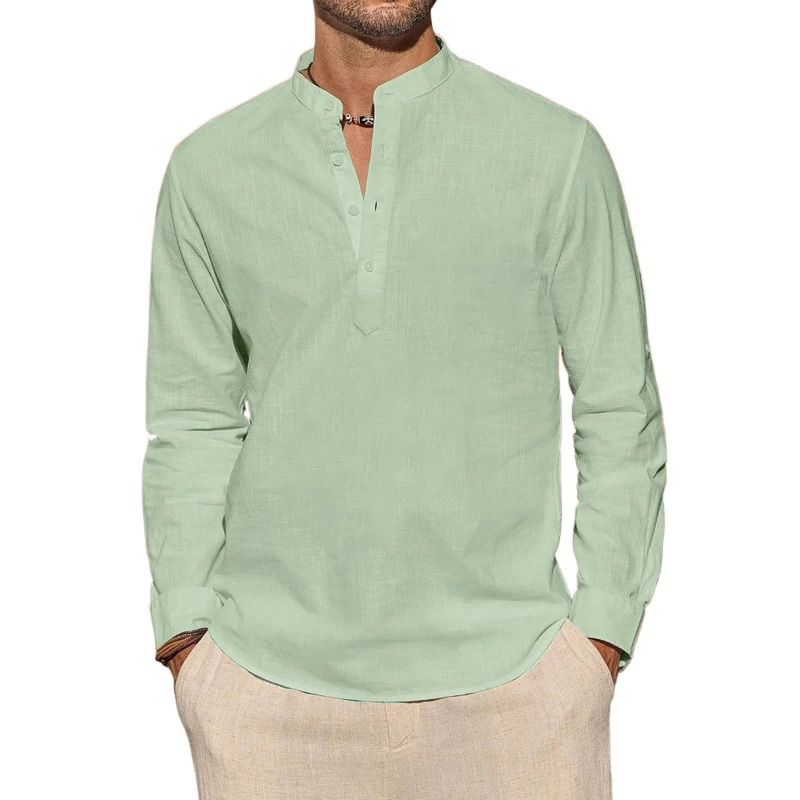 Men's Long Sleeve T-Shirts Cas - огляд і ціна Summer Clothing Men Linen