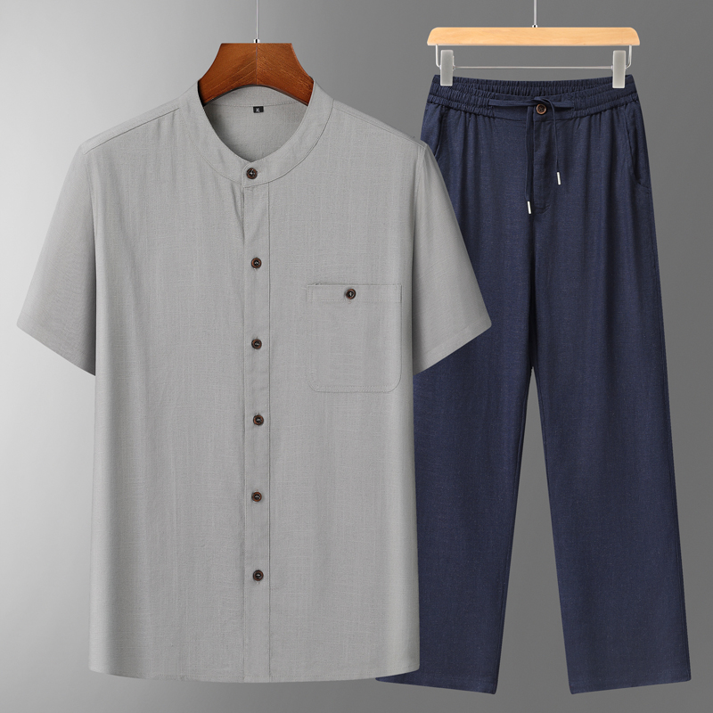 Men's Cotton Linen Tang Suit S - огляд і ціна Summer Clothing Men Linen