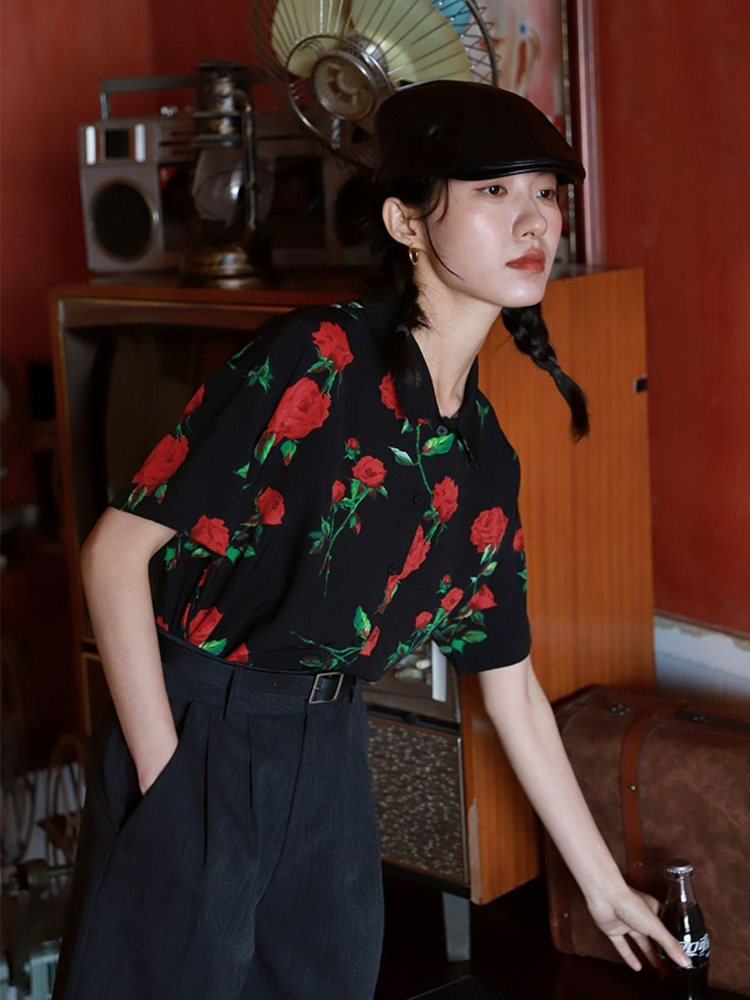 Vintage Short Sleeve Rose Prin - огляд і ціна Summer Rose Clothing